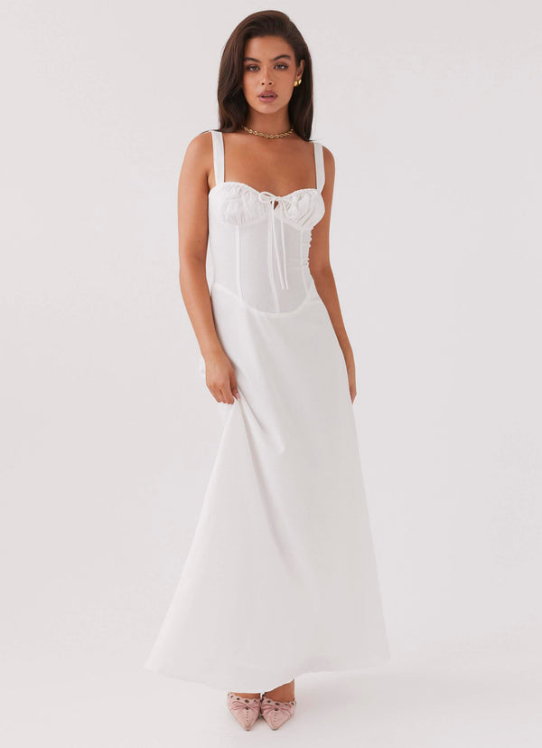 peppermayo Peppermayo Exclusive - Lucie Linen Maxi Dress - White
