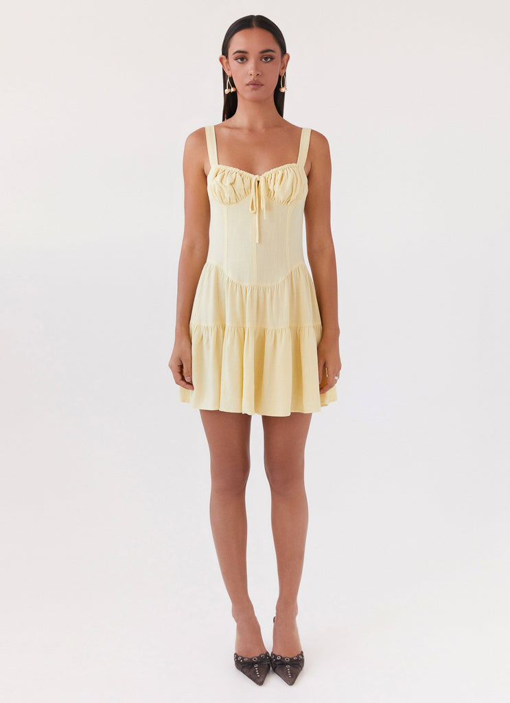 Peppermayo Peppermayo Exclusive - Lucie Linen Mini Dress - Yellow