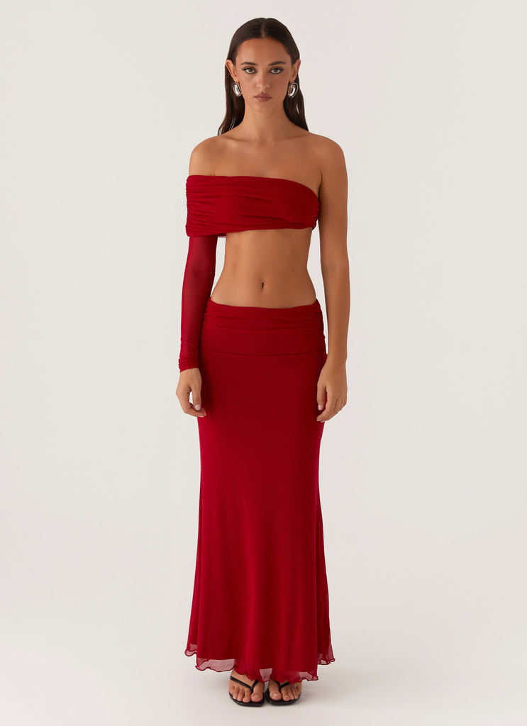 Peppermayo Peppermayo Exclusive - Luella One Shoulder Top - Red