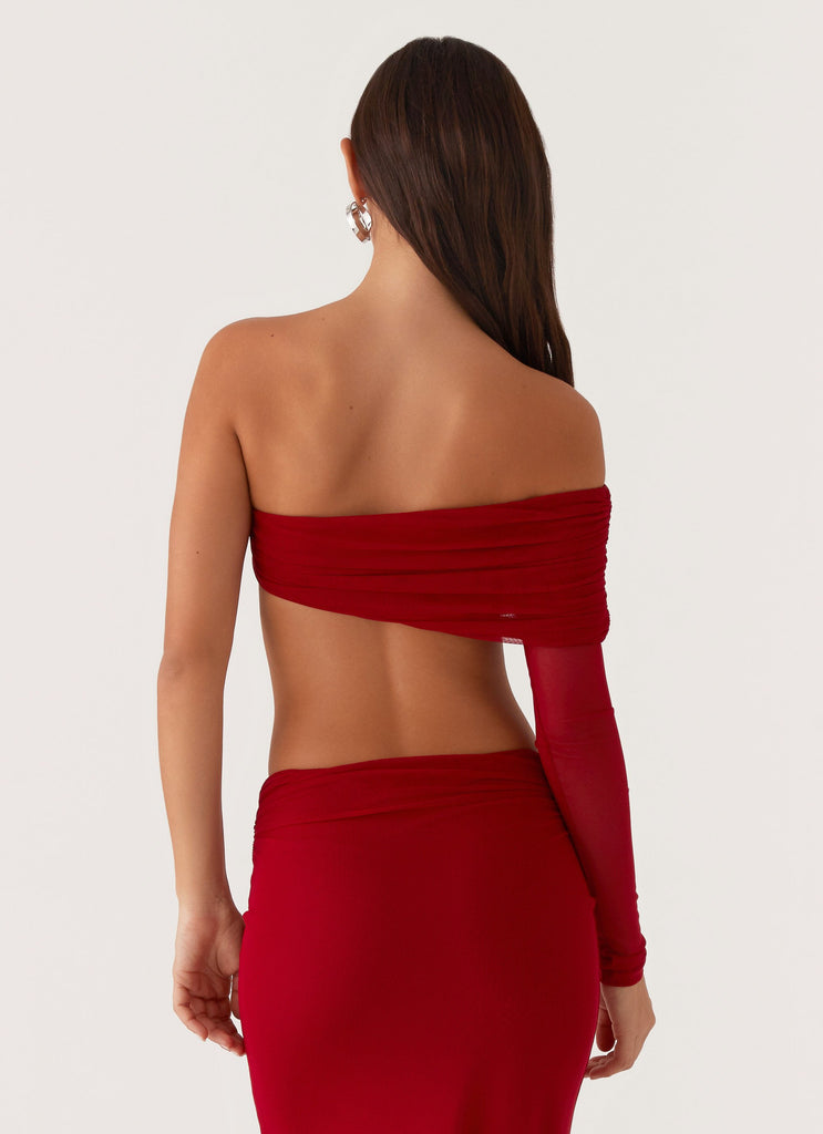 Peppermayo Peppermayo Exclusive - Luella One Shoulder Top - Red