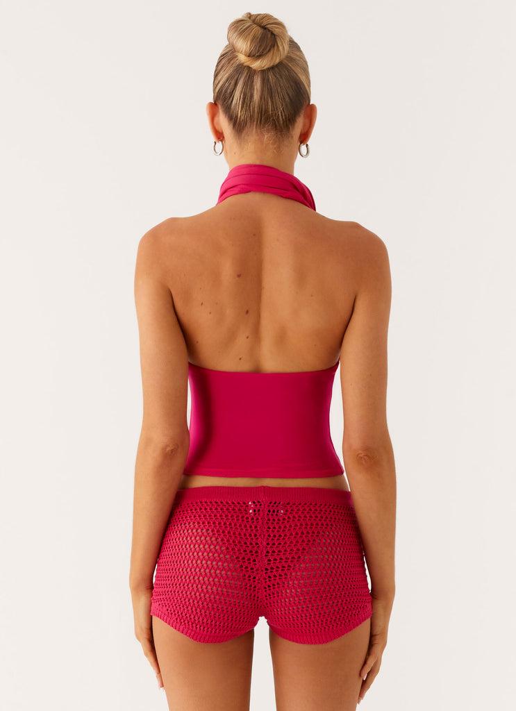 Peppermayo Peppermayo Exclusive - Lukella Crochet Mini Short - Hot Pink