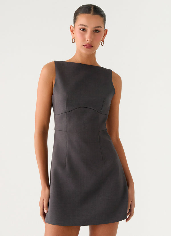 peppermayo Peppermayo Exclusive - Lulita Mini Dress - Charcoal Grey