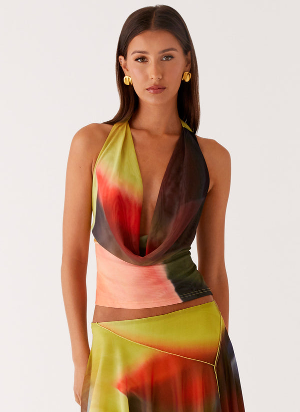 peppermayo Peppermayo Exclusive - Lustra Cowl Top - Moody Floral