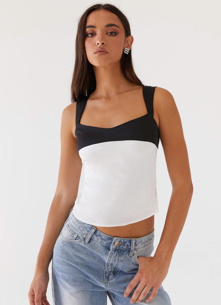 Peppermayo Peppermayo Exclusive - Lylah Satin Top - Noir Pearl