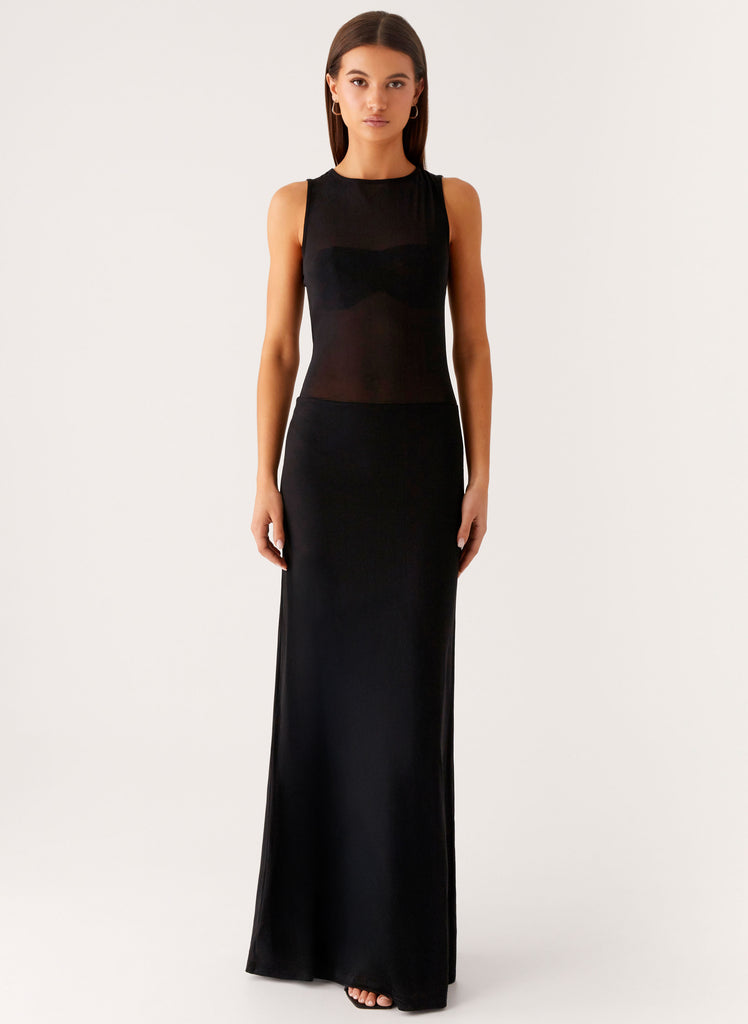 Peppermayo Peppermayo Exclusive - Lyria Mesh Maxi Dress - Black