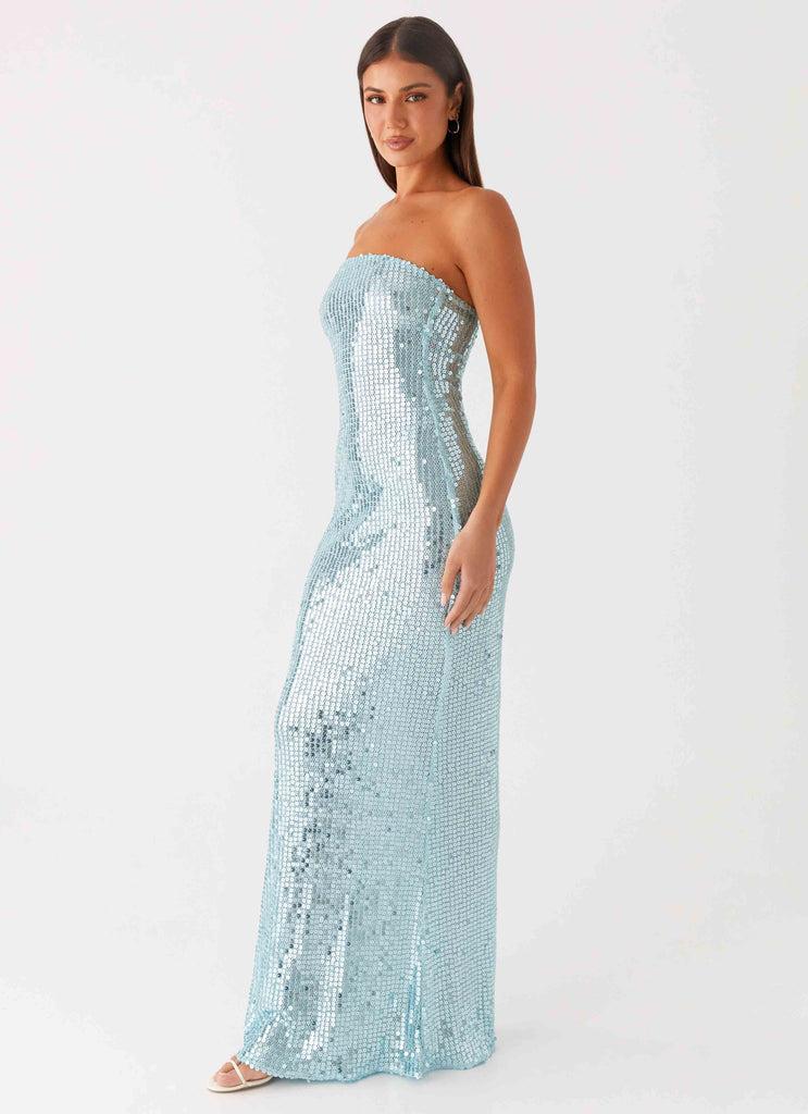 Peppermayo Peppermayo Exclusive - Lyric Sequin Maxi Dress - Turquoise