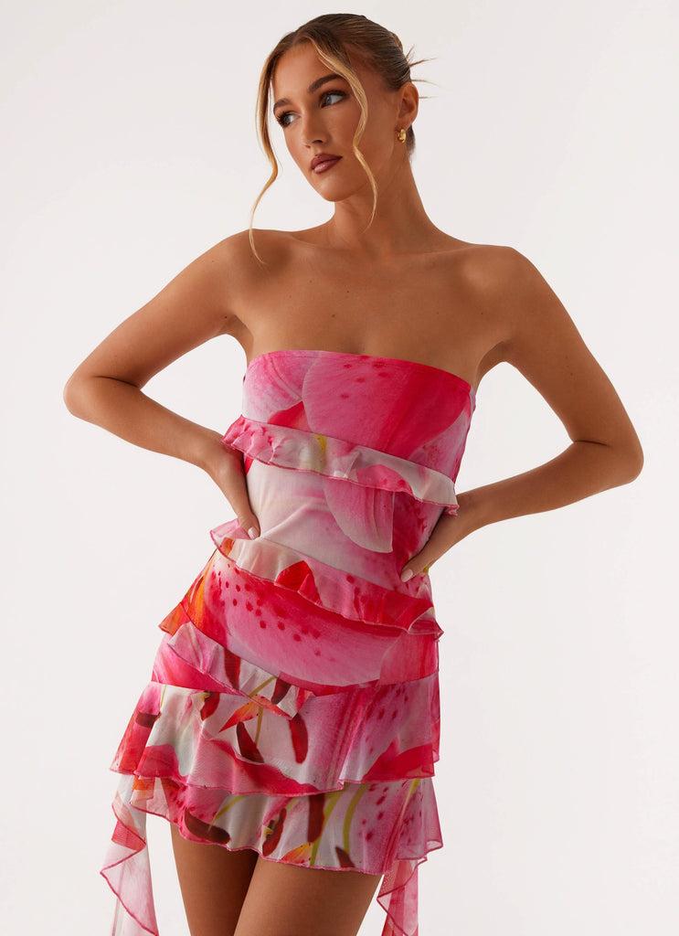 Peppermayo Peppermayo Exclusive - Macey Mini Dress - White Pink Lilly