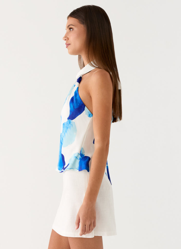 Peppermayo Peppermayo Exclusive - Maddox Scarf Top - Cerulean Bloom