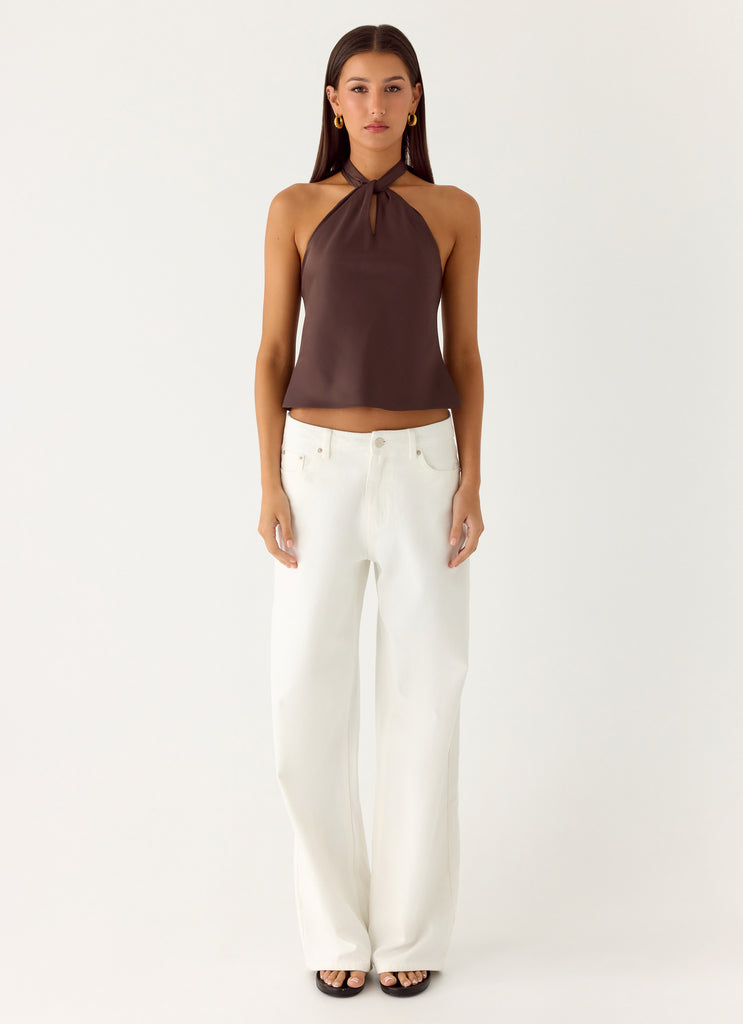 Peppermayo Peppermayo Exclusive - Maddox Scarf Top - Chocolate