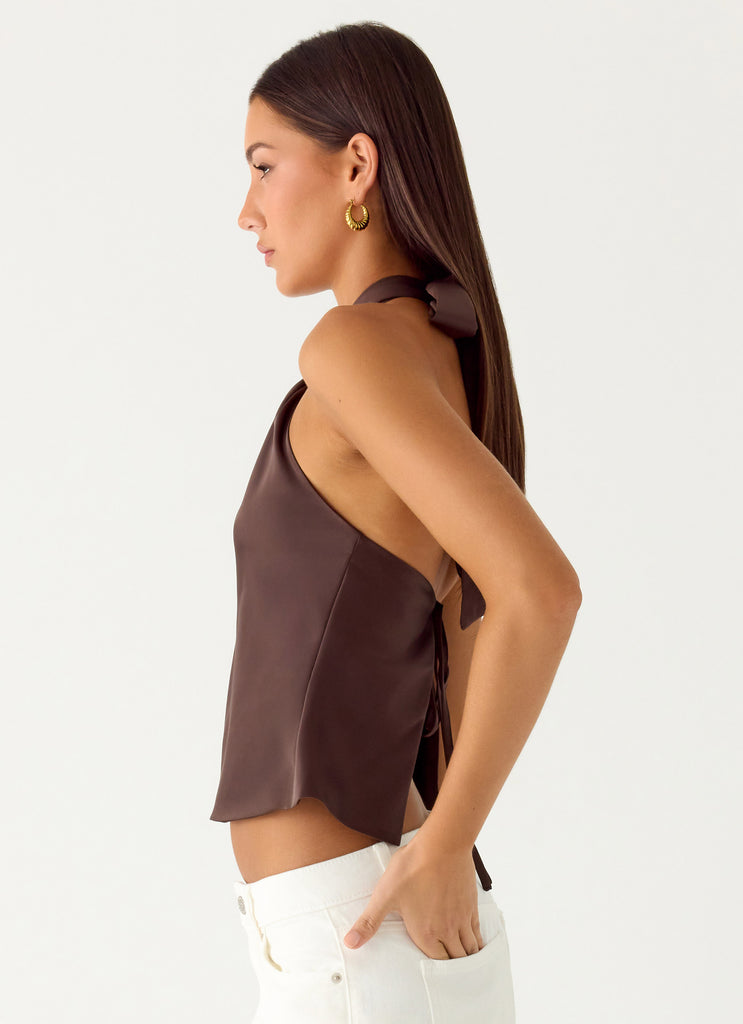 Peppermayo Peppermayo Exclusive - Maddox Scarf Top - Chocolate