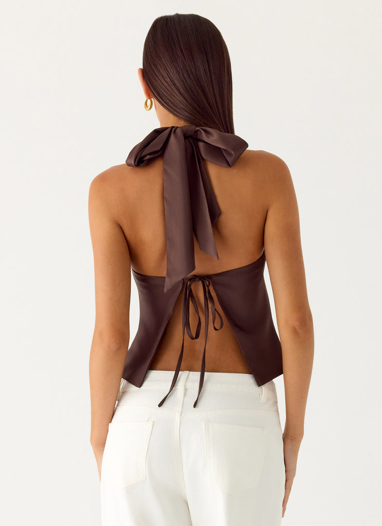 Peppermayo Peppermayo Exclusive - Maddox Scarf Top - Chocolate