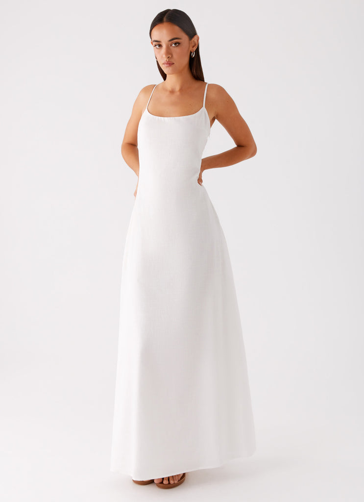 Peppermayo Peppermayo Exclusive - Madeleine Scoop Neck Maxi Dress - Off White