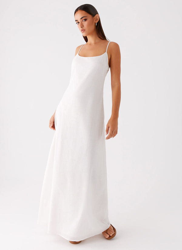 peppermayo Peppermayo Exclusive - Madeleine Scoop Neck Maxi Dress - Off White