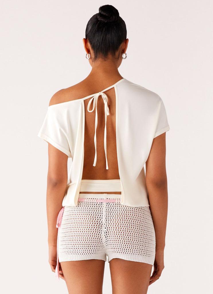 Peppermayo Peppermayo Exclusive - Mahana Crochet Mini Shorts - Ivory Pink