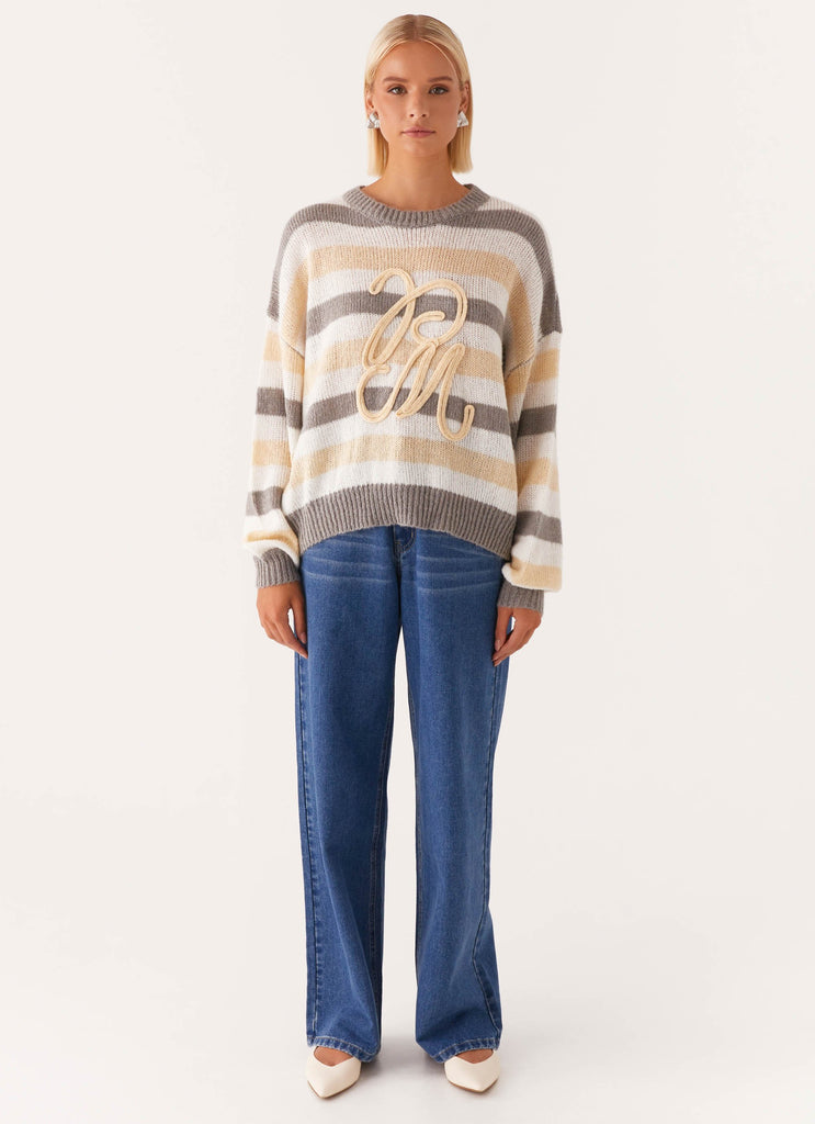 Peppermayo Peppermayo Exclusive - Main Character Oversized Knit Sweater - Stripe