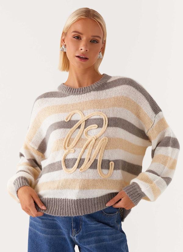 peppermayo Peppermayo Exclusive - Main Character Oversized Knit Sweater - Stripe