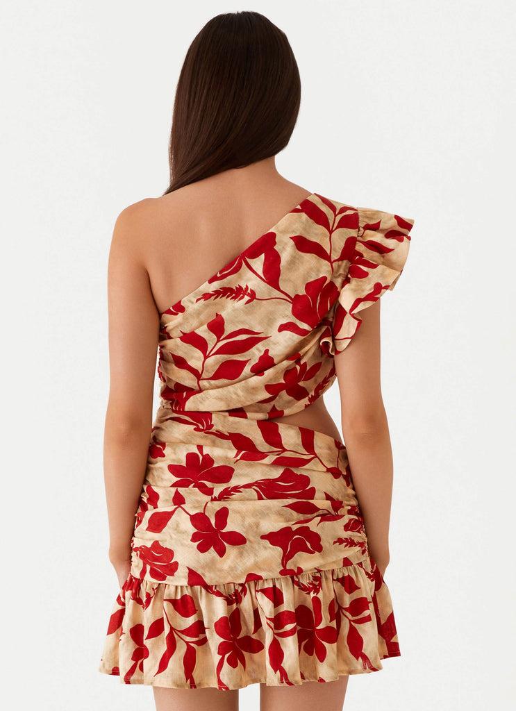 Peppermayo Peppermayo Exclusive - Maisie Linen Mini Dress - Red Green Floral