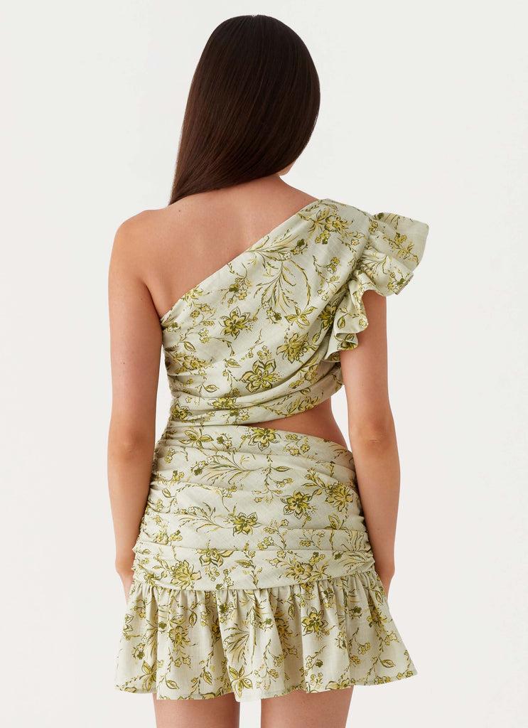 Peppermayo Peppermayo Exclusive - Maisie Linen Mini Dress - Sage Floral