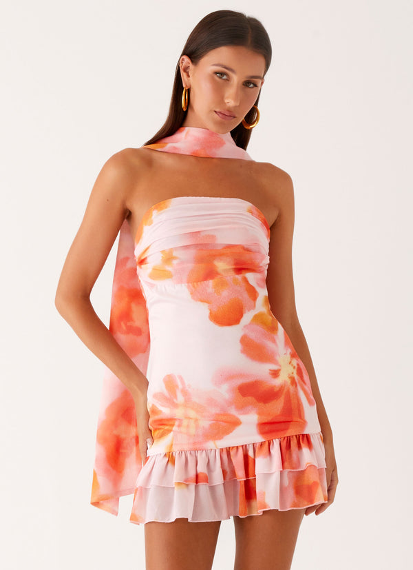 peppermayo Peppermayo Exclusive - Manon Scarf Mini Dress - Blushing Blossom