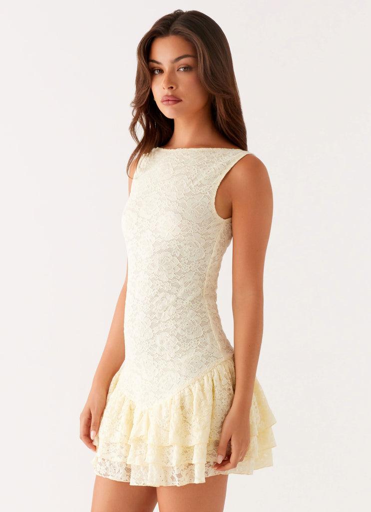 Peppermayo Peppermayo Exclusive - Manuka Ruffle Mini Dress - Yellow