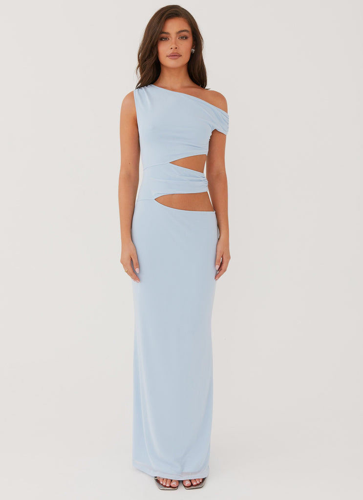 Peppermayo Peppermayo Exclusive - Margot One Shoulder Maxi Dress - Sky Blue