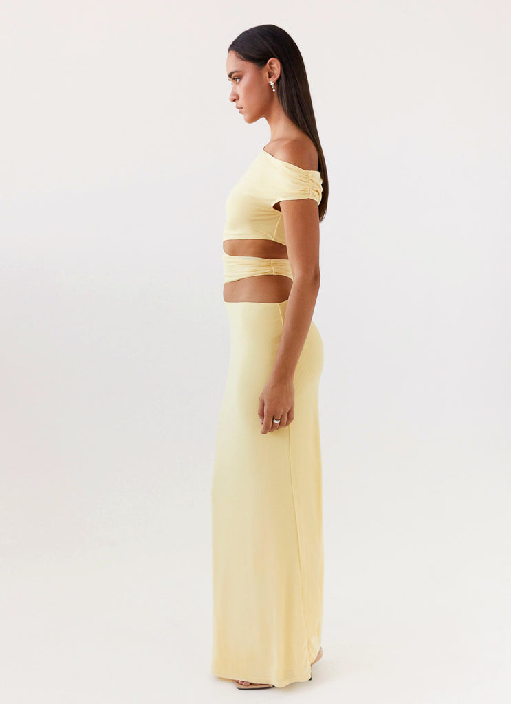Peppermayo Peppermayo Exclusive - Margot One Shoulder Maxi Dress - Yellow