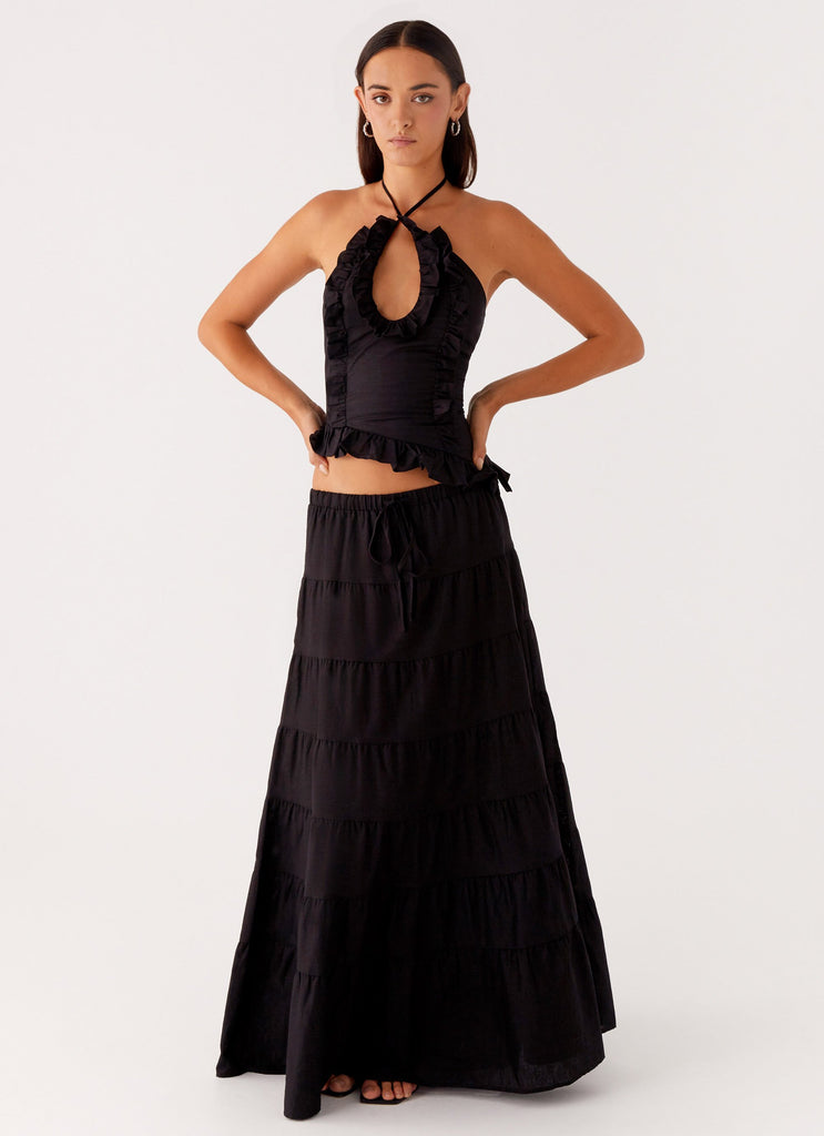 Peppermayo Peppermayo Exclusive - Mariella Linen Maxi Skirt - Black