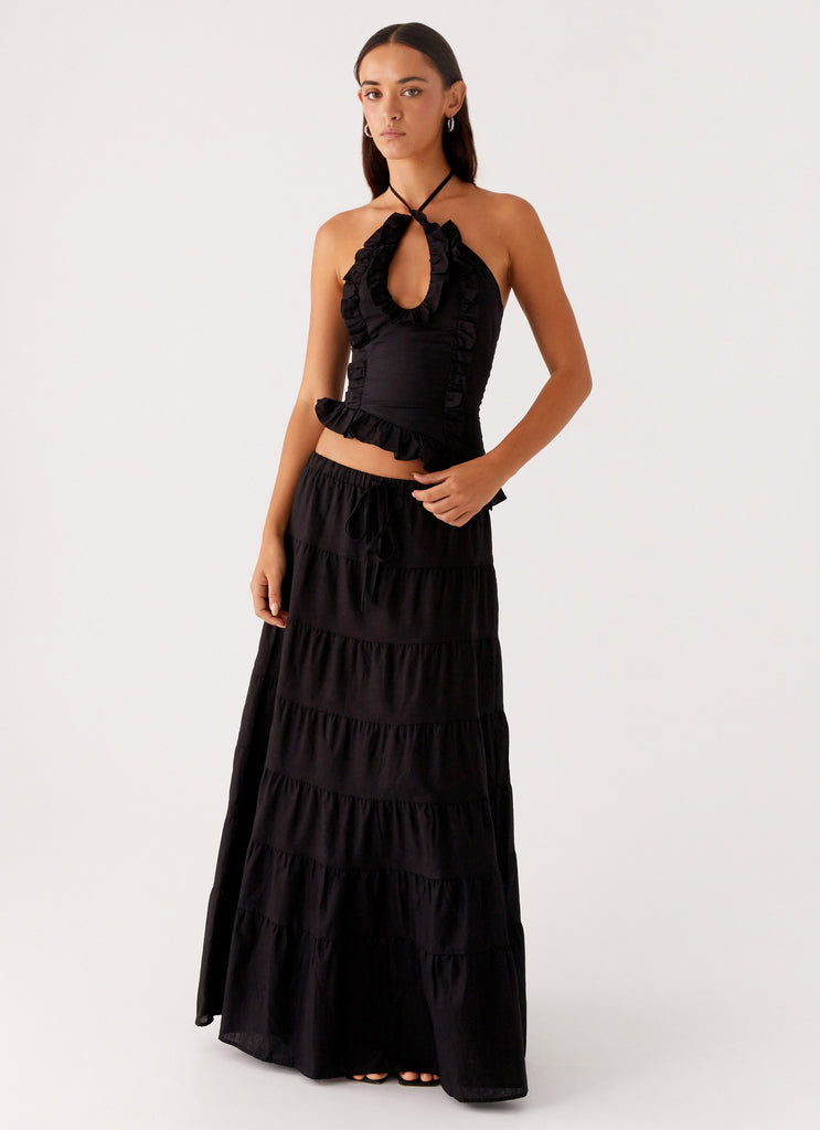 Peppermayo Peppermayo Exclusive - Mariella Linen Maxi Skirt - Black