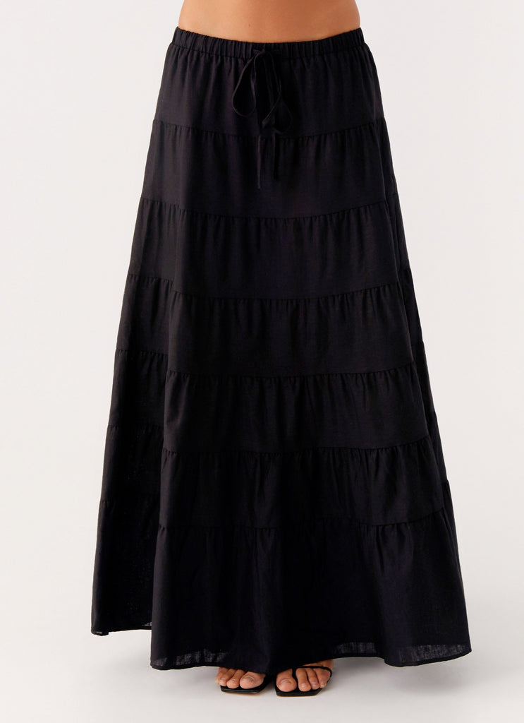 Peppermayo Peppermayo Exclusive - Mariella Linen Maxi Skirt - Black