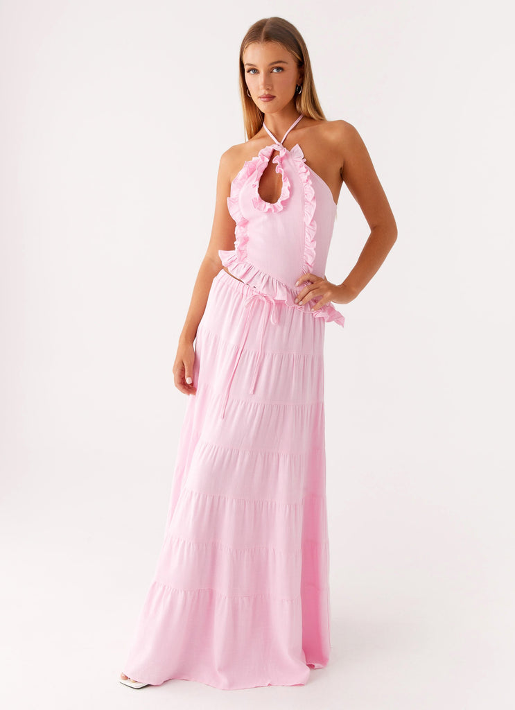 Peppermayo Peppermayo Exclusive - Mariella Linen Maxi Skirt - Pink
