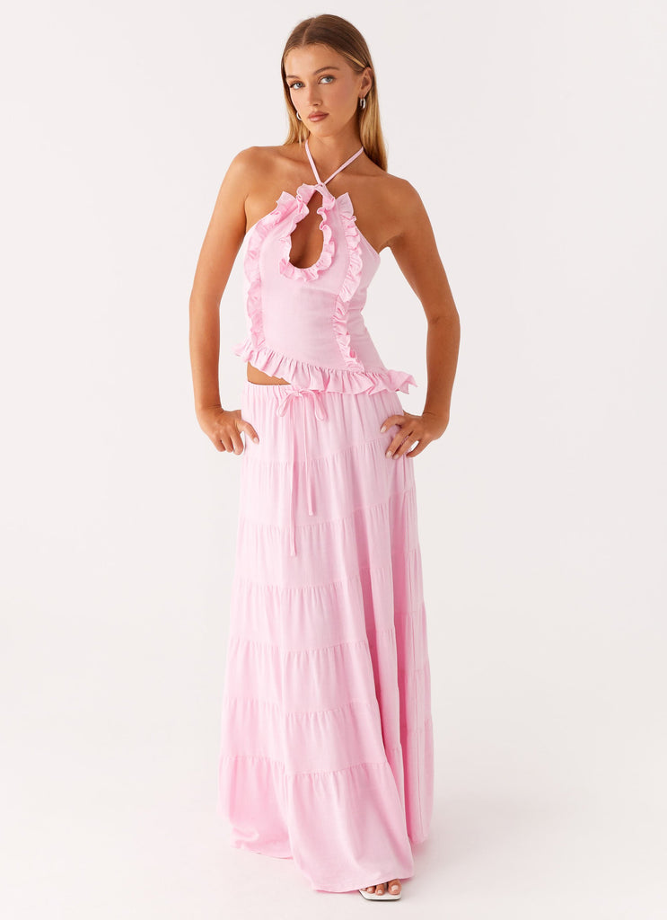 Peppermayo Peppermayo Exclusive - Mariella Linen Maxi Skirt - Pink