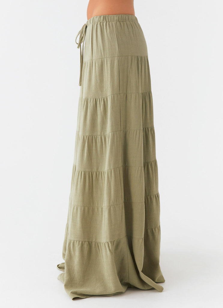 Peppermayo Peppermayo Exclusive - Mariella Linen Maxi Skirt - Sage