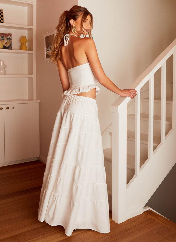 Peppermayo Peppermayo Exclusive - Mariella Linen Maxi Skirt - White