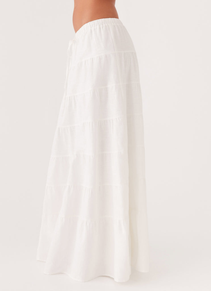 Peppermayo Peppermayo Exclusive - Mariella Linen Maxi Skirt - White