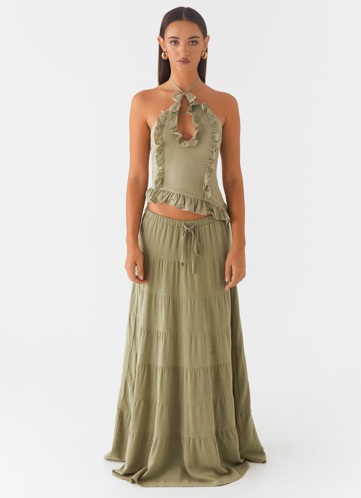 Peppermayo Peppermayo Exclusive - Mariella Linen Top - Sage