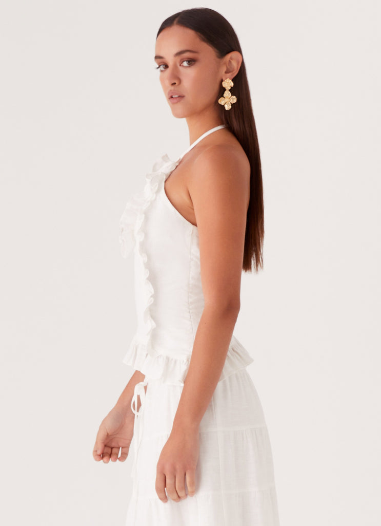 Peppermayo Peppermayo Exclusive - Mariella Linen Top - White