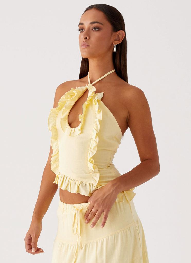 Peppermayo Peppermayo Exclusive - Mariella Linen Top - Yellow