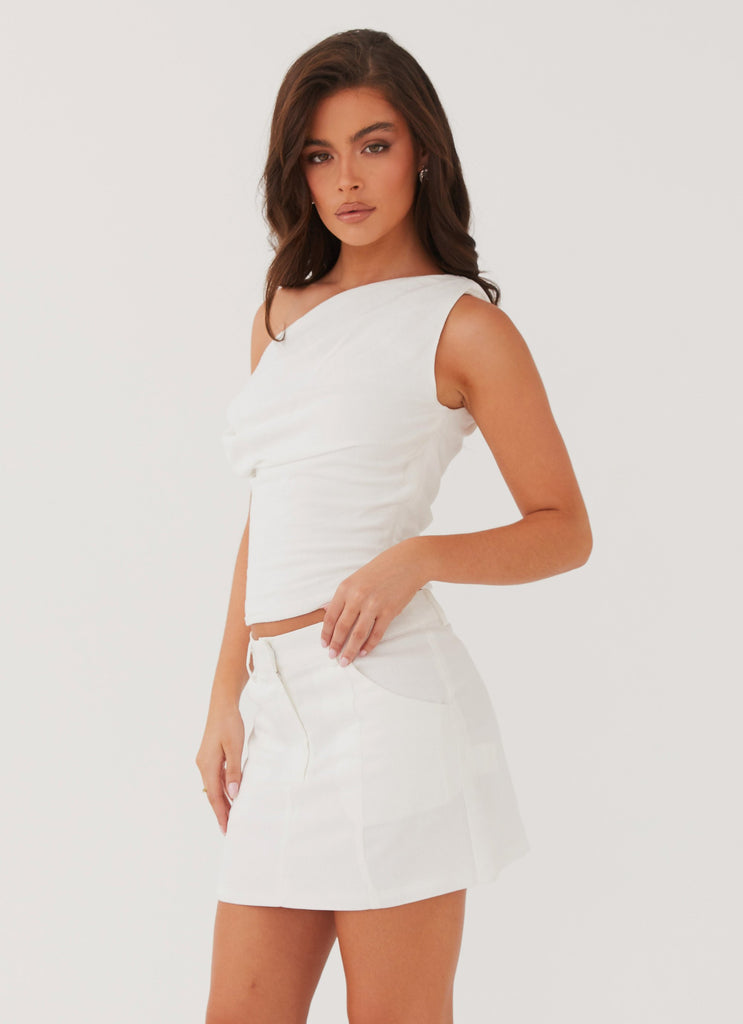 Peppermayo Peppermayo Exclusive - Marissa Linen One Shoulder Top - White