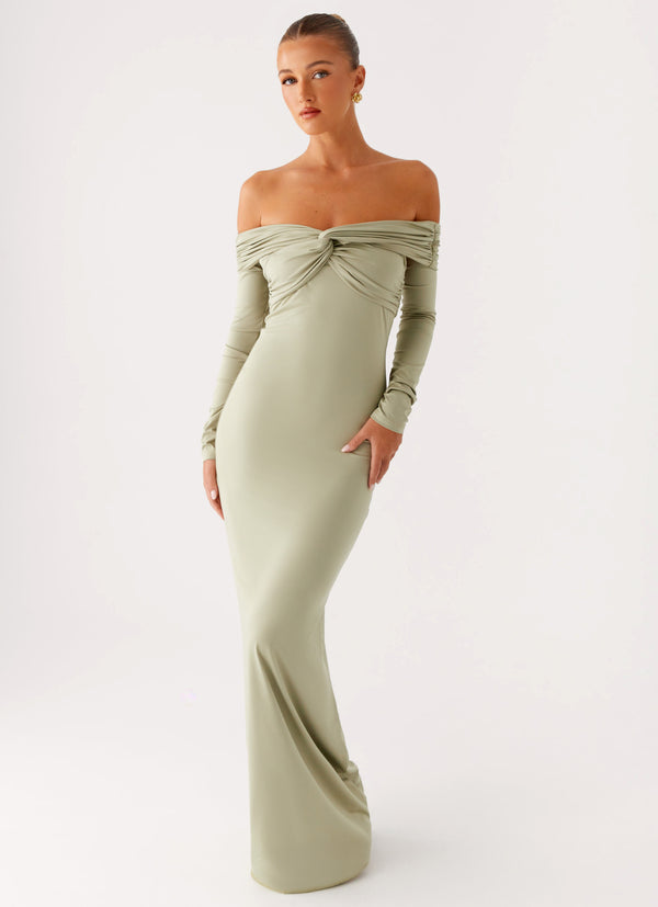 peppermayo Peppermayo Exclusive - Marla Long Sleeve Maxi Dress - Sage