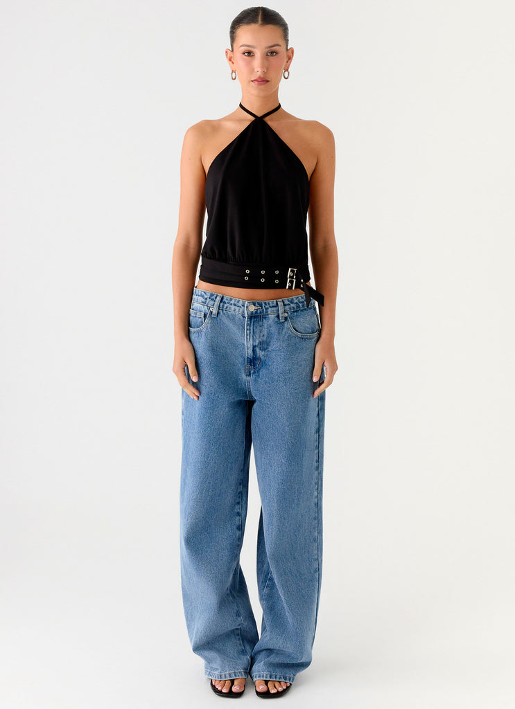 Peppermayo Peppermayo Exclusive - Mason Halter Neck Top - Black