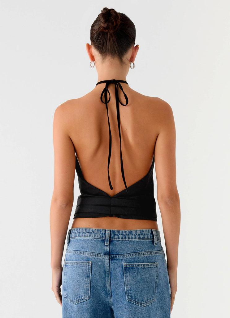 Peppermayo Peppermayo Exclusive - Mason Halter Neck Top - Black
