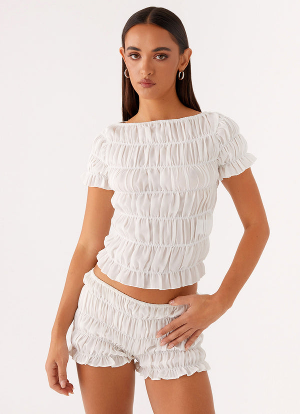 peppermayo Peppermayo Exclusive - Mateo Ruched Top - White