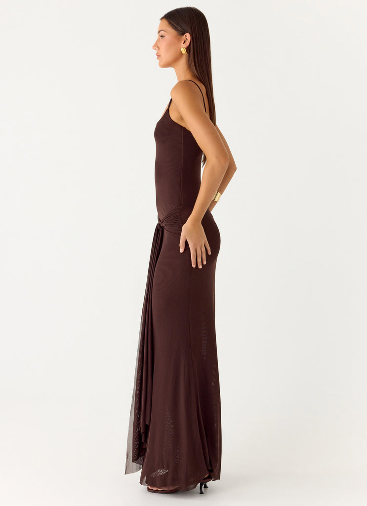 Peppermayo Peppermayo Exclusive - Matoma Bodysuit Maxi Dress - Cool Chocolate