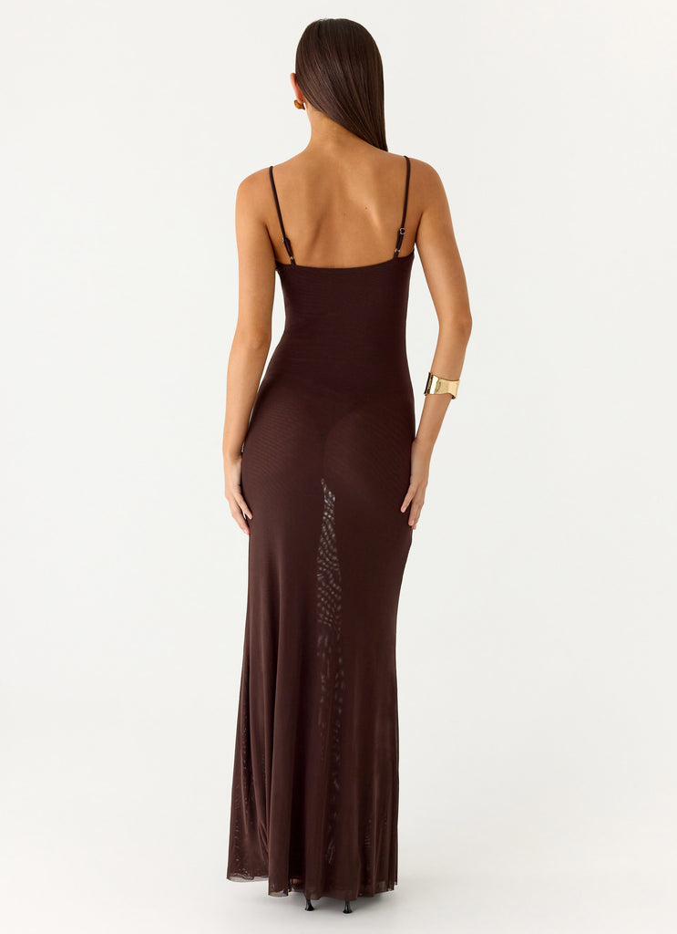 Peppermayo Peppermayo Exclusive - Matoma Bodysuit Maxi Dress - Cool Chocolate