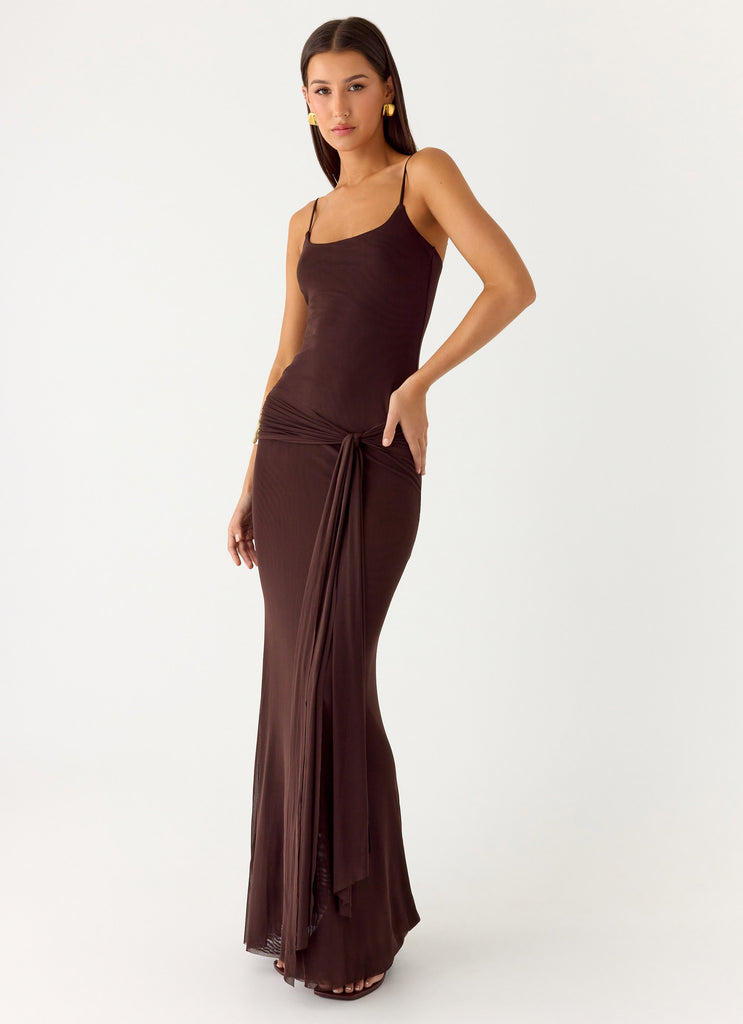 Peppermayo Peppermayo Exclusive - Matoma Bodysuit Maxi Dress - Cool Chocolate
