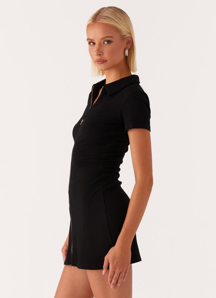 Peppermayo Peppermayo Exclusive - Matter Of Time Zip Front Mini Dress - Black