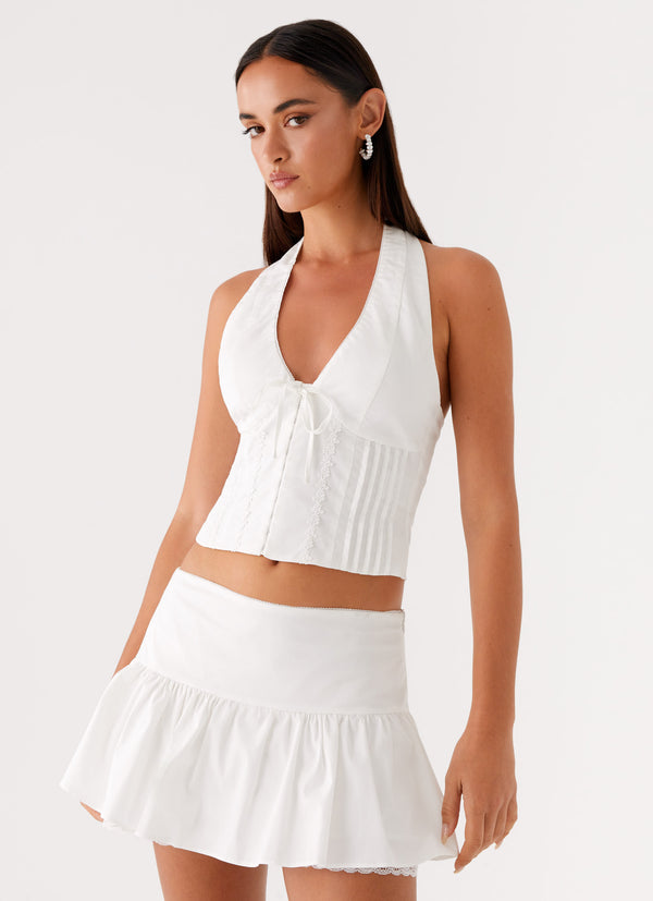 peppermayo Peppermayo Exclusive - Mavis Halter Top - White