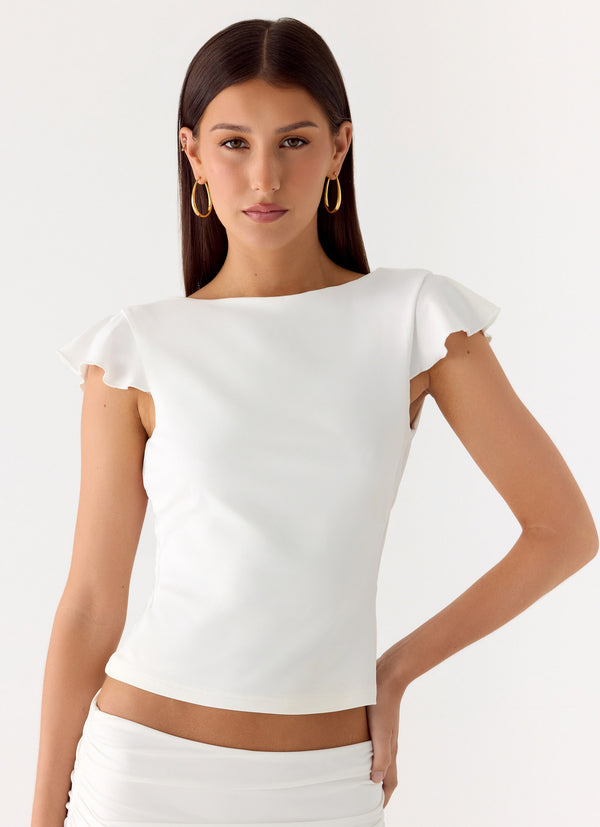 peppermayo Peppermayo Exclusive - Maxina Cap Sleeve Top - White