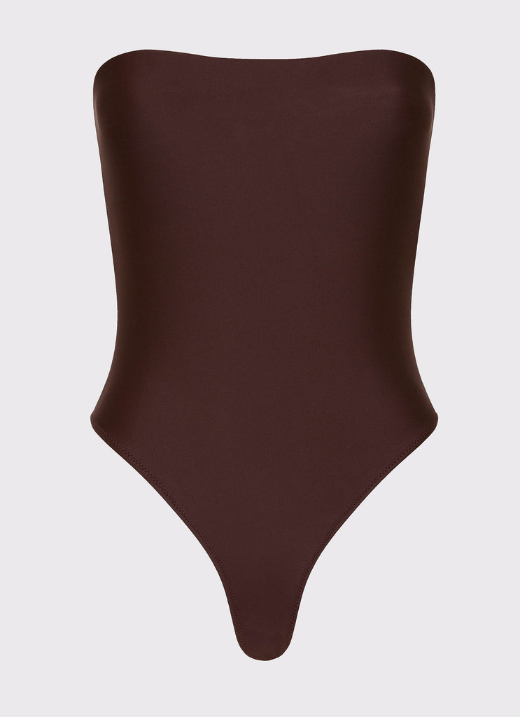 Peppermayo Peppermayo Exclusive - Maxine Strapless One Piece Swimsuit - Brown