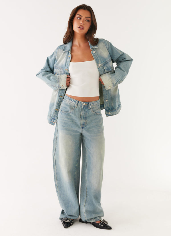 peppermayo Peppermayo Exclusive - Maxwell Baggy Jeans - Washed Blue